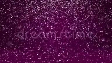 降雪，表面沉降.. 紫色冬季背景作为广告或标志的地方，圣诞节或新年